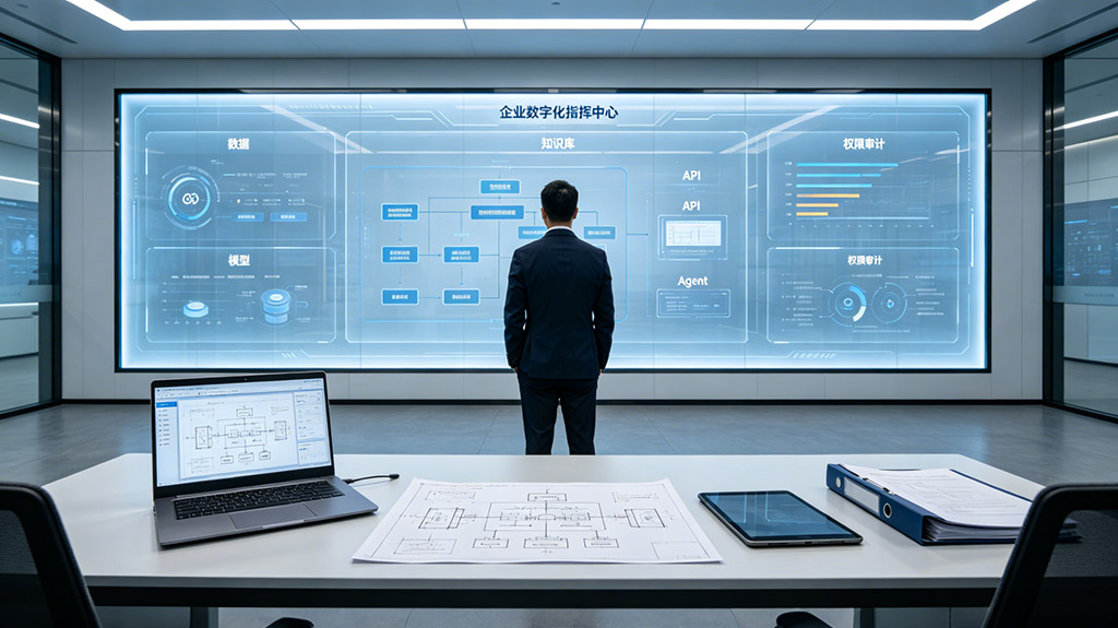 AI+ERP技术架构全景图：数据、模型、知识库与API